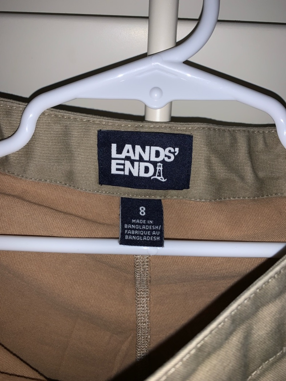 Lands' End Khaki Beige A-Line Skirt - Picture 2 of 6